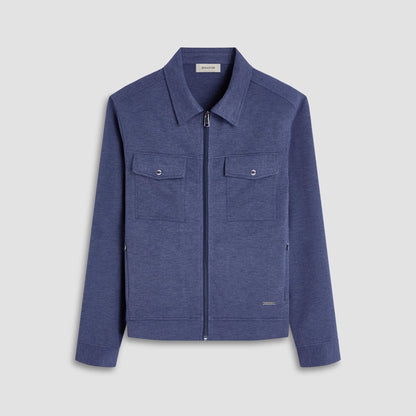 Bugatchi Soft Touch™ Heather Shirt Jacket Navy