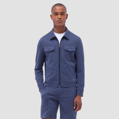 Bugatchi Soft Touch™ Heather Shirt Jacket Navy