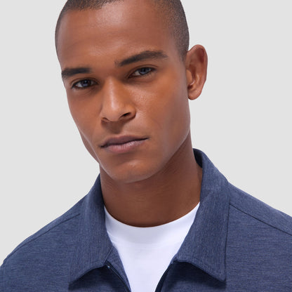 Bugatchi Soft Touch™ Heather Shirt Jacket Navy