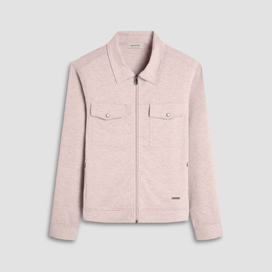 Bugatchi Soft Touch™ Heather Shirt Jacket Sand