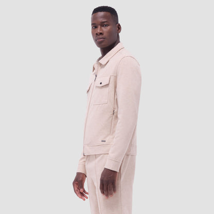 Bugatchi Soft Touch™ Heather Shirt Jacket Sand