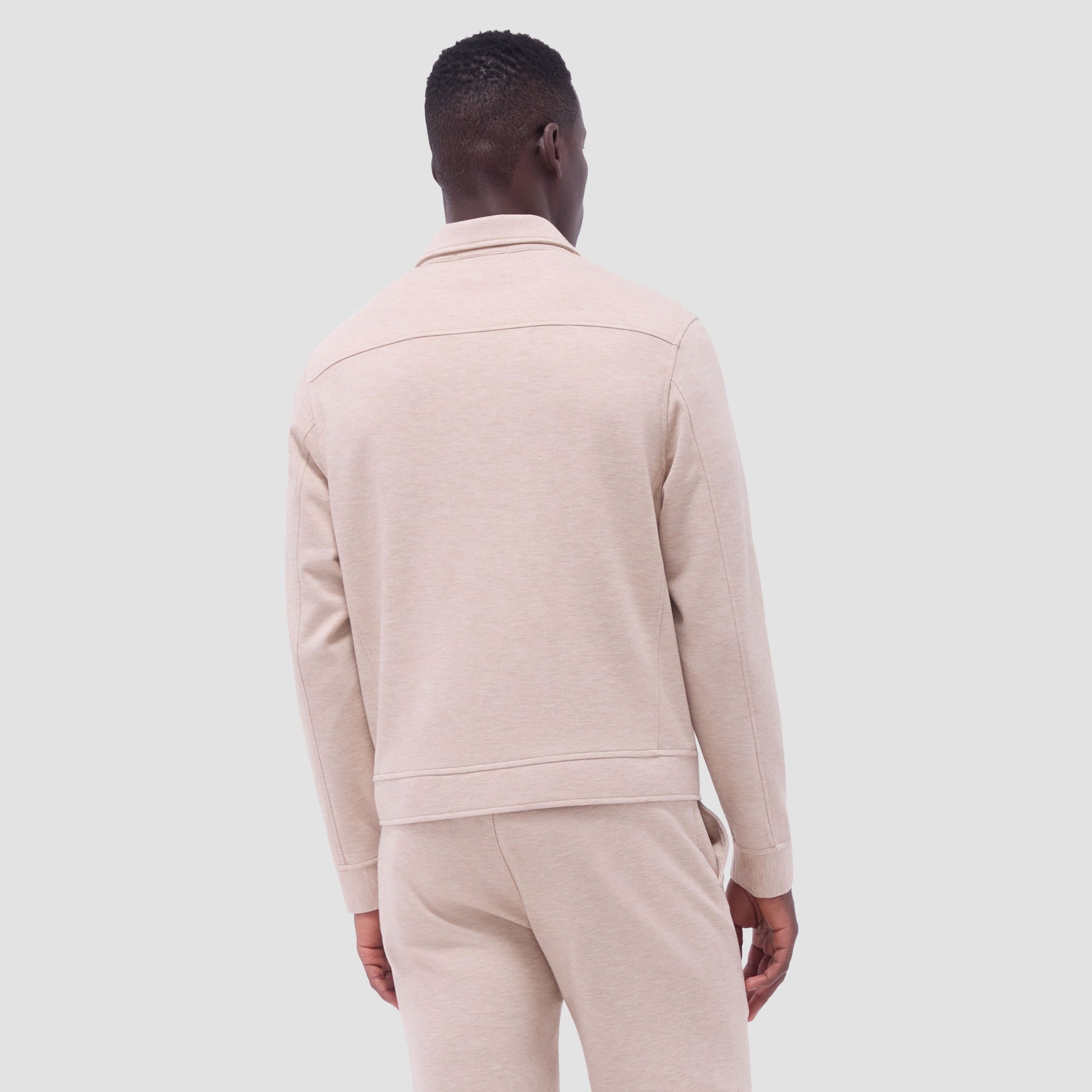 Bugatchi Soft Touch™ Heather Shirt Jacket Sand