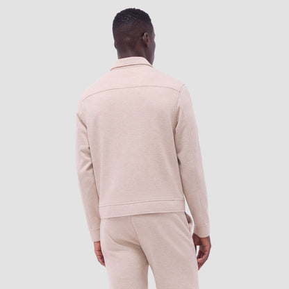 Bugatchi Soft Touch™ Heather Shirt Jacket Sand
