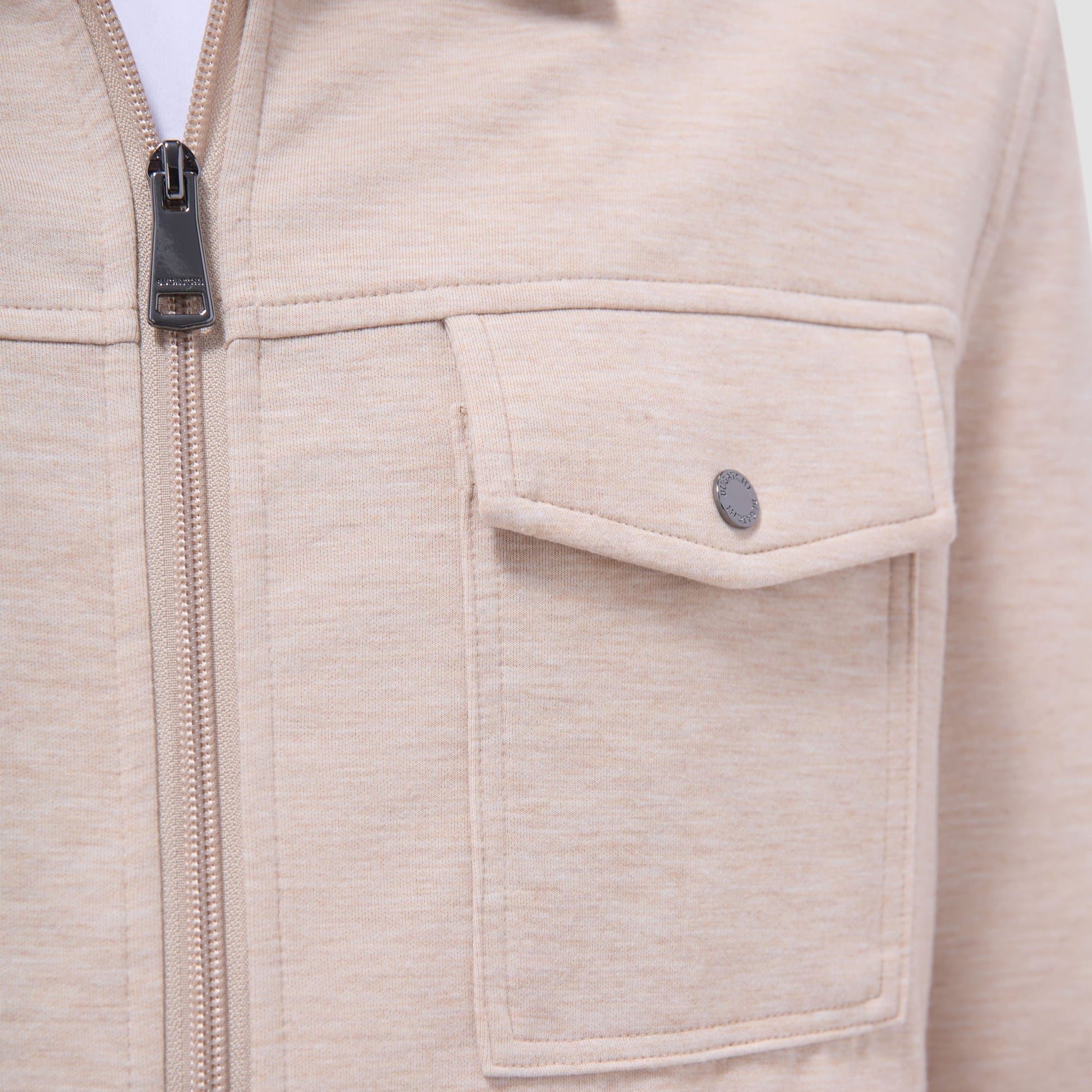 Bugatchi Soft Touch™ Heather Shirt Jacket Sand