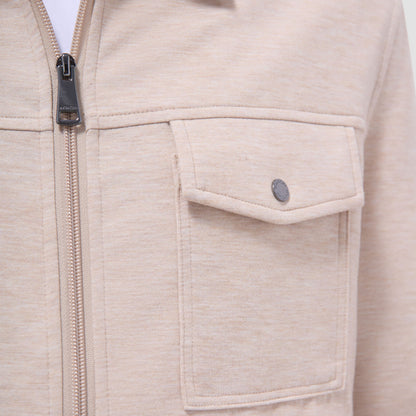 Bugatchi Soft Touch™ Heather Shirt Jacket Sand