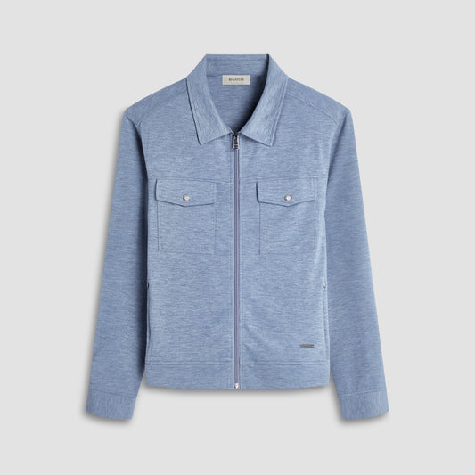 Bugatchi Soft Touch™ Heather Shirt Jacket Shark