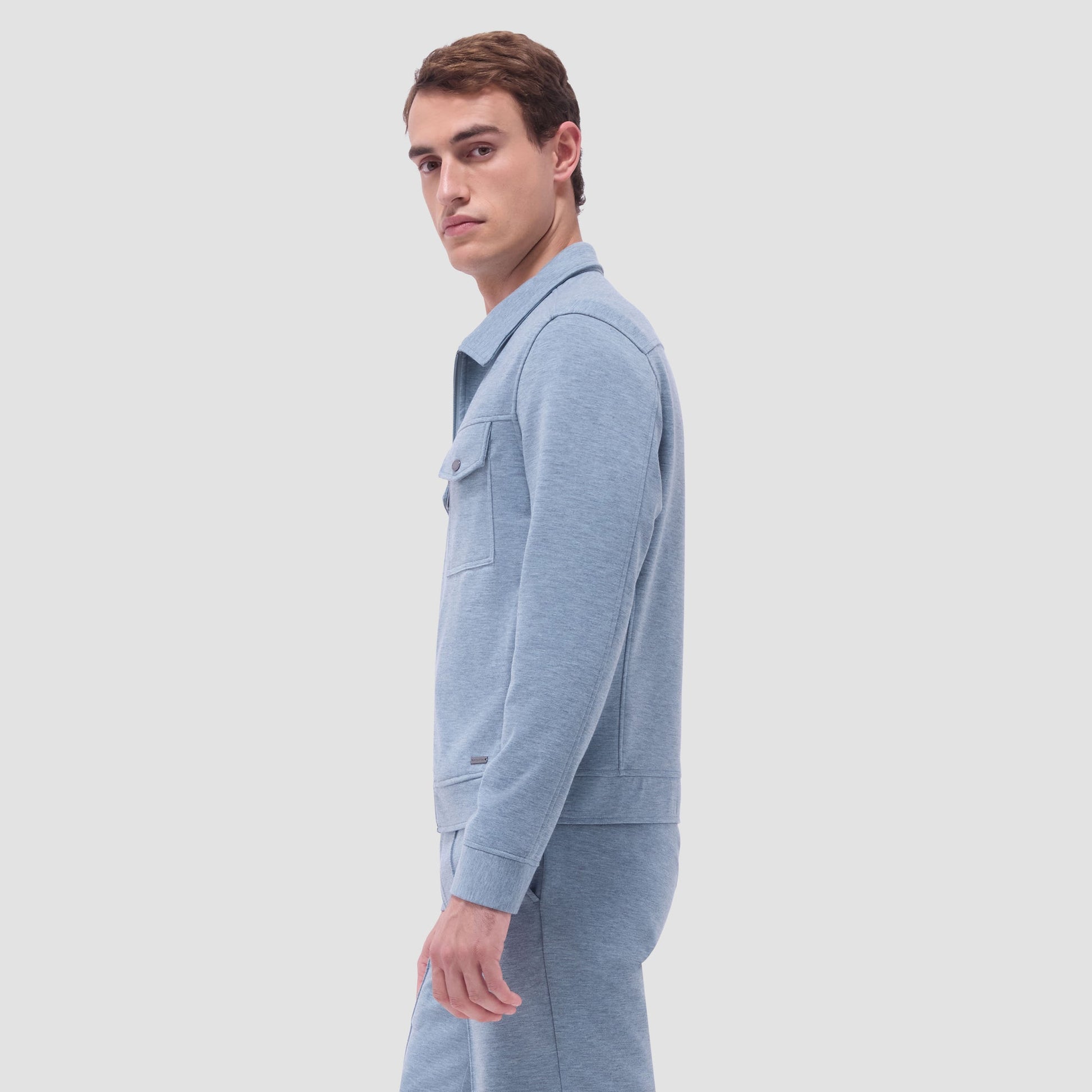 Bugatchi Soft Touch™ Heather Shirt Jacket Shark