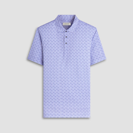 Bugatchi Victor Geometric OoohCotton® Polo Shirt Air Blue