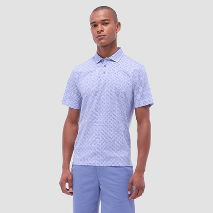 Bugatchi Victor Geometric OoohCotton® Polo Shirt Air Blue