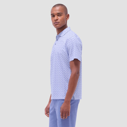 Bugatchi Victor Geometric OoohCotton® Polo Shirt Air Blue