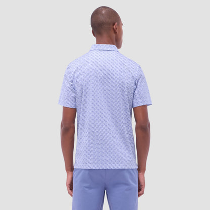 Bugatchi Victor Geometric OoohCotton® Polo Shirt Air Blue