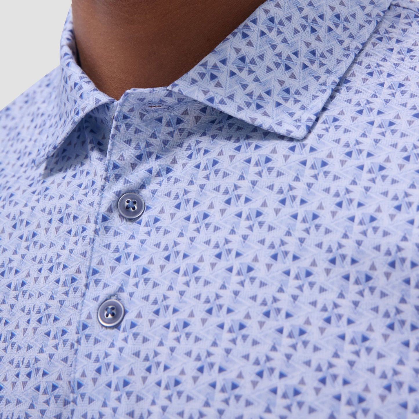 Bugatchi Victor Geometric OoohCotton® Polo Shirt Air Blue