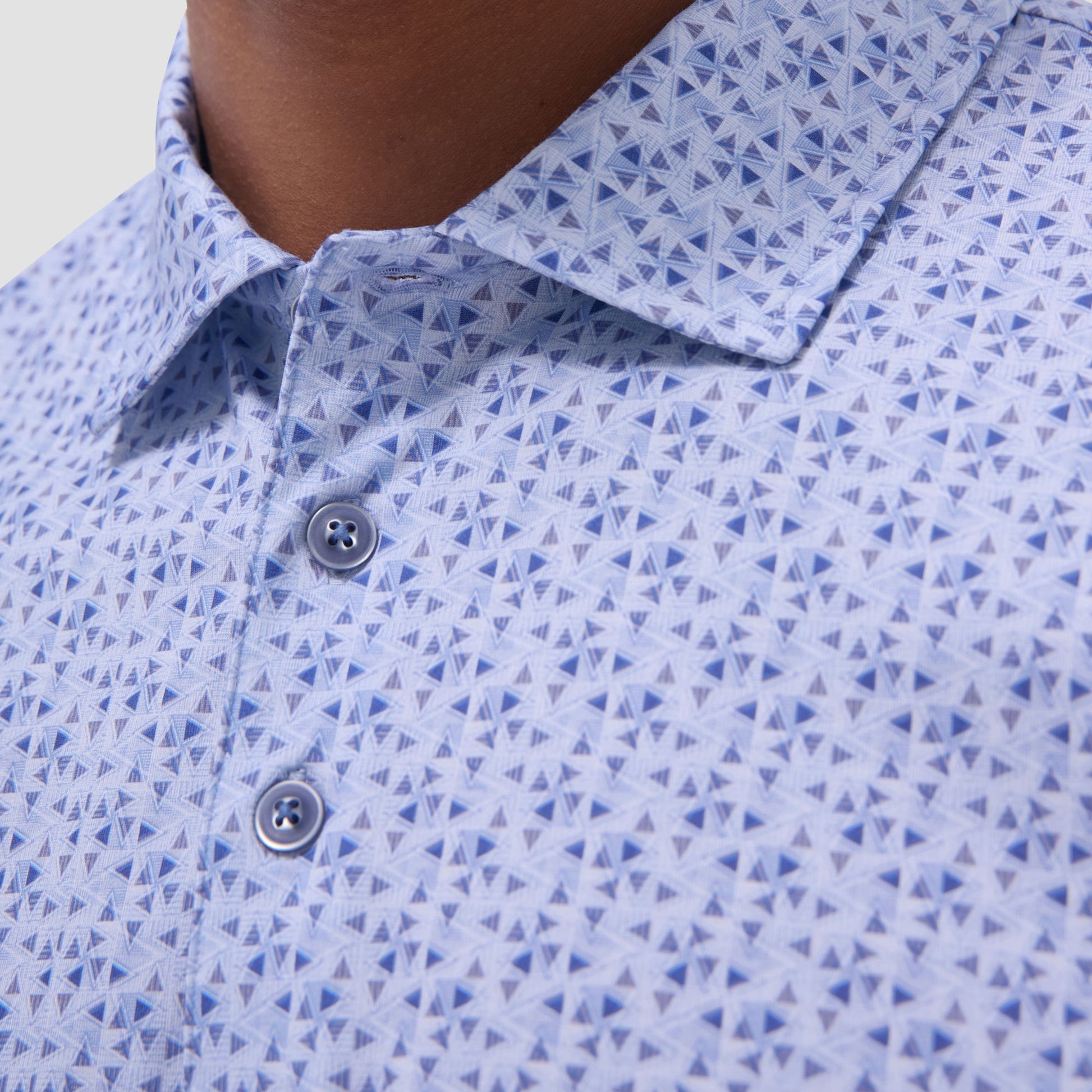 Bugatchi Victor Geometric OoohCotton® Polo Shirt Air Blue