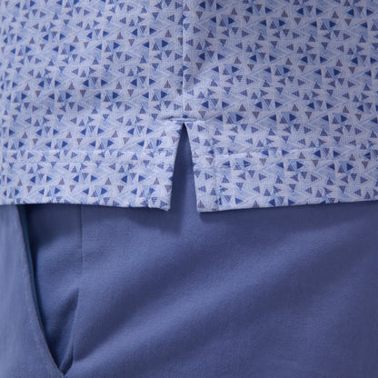 Bugatchi Victor Geometric OoohCotton® Polo Shirt Air Blue