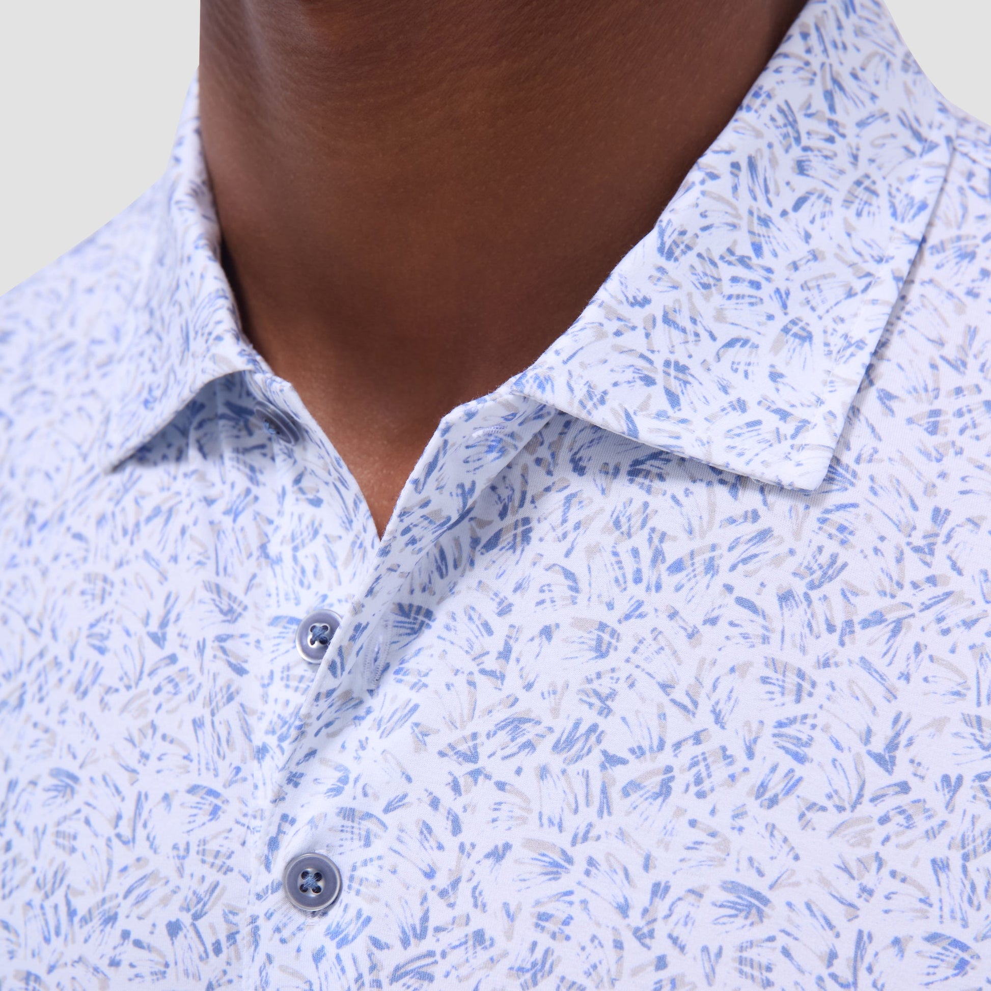 Bugatchi Victor Abstract OoohCotton® Polo Shirt Cobalt