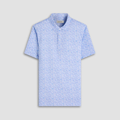 Bugatchi Victor Leaf Print OoohCotton® Polo Shirt Ice