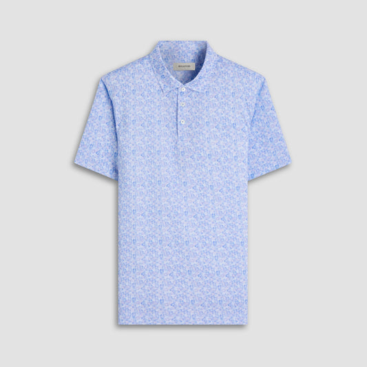 Bugatchi Victor Leaf Print OoohCotton® Polo Shirt Ice