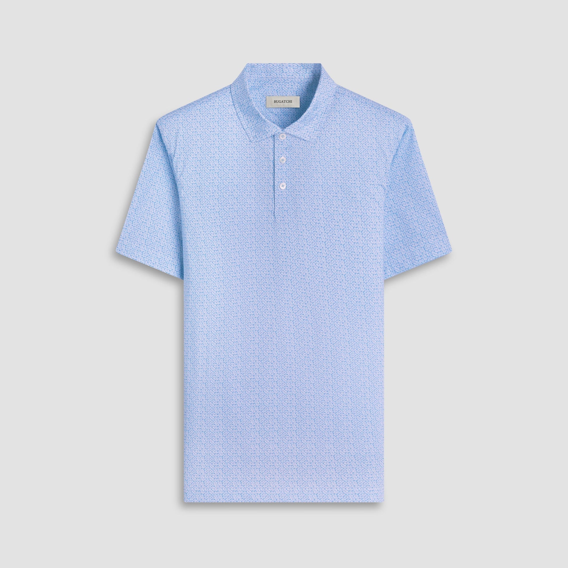 Bugatchi Victor Leaf Print OoohCotton® Polo Shirt Ice