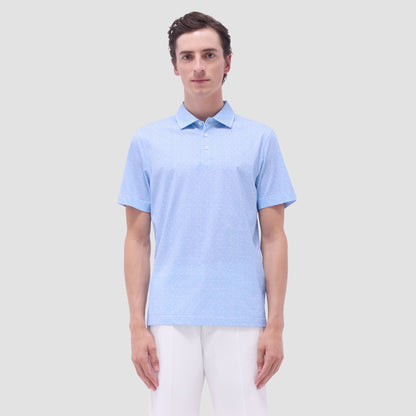 Bugatchi Victor Leaf Print OoohCotton® Polo Shirt Ice