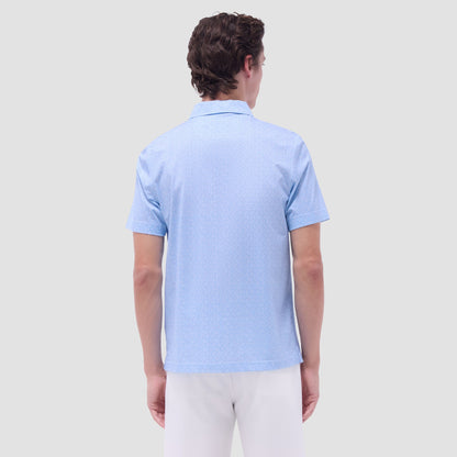 Bugatchi Victor Leaf Print OoohCotton® Polo Shirt Ice