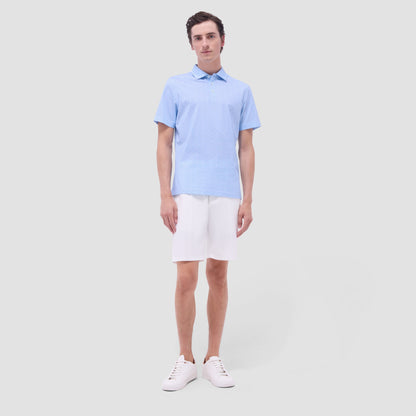 Bugatchi Victor Leaf Print OoohCotton® Polo Shirt Ice