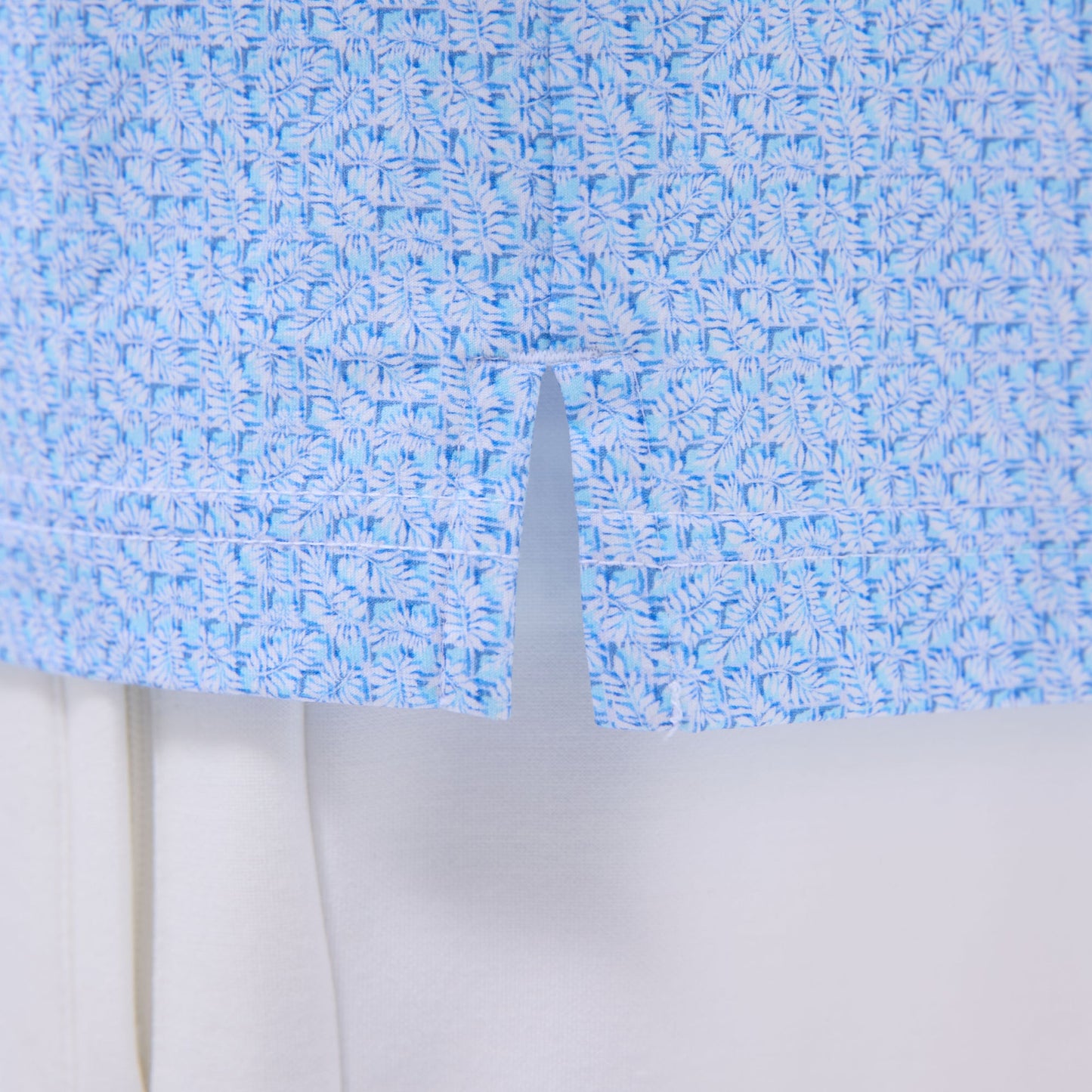 Bugatchi Victor Leaf Print OoohCotton® Polo Shirt Ice