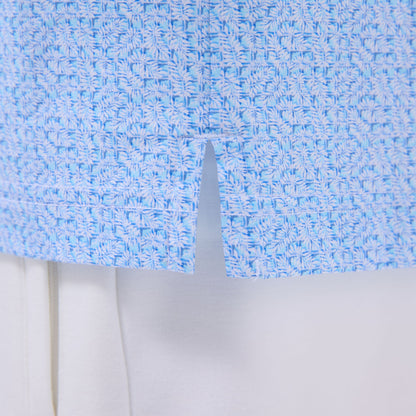 Bugatchi Victor Leaf Print OoohCotton® Polo Shirt Ice
