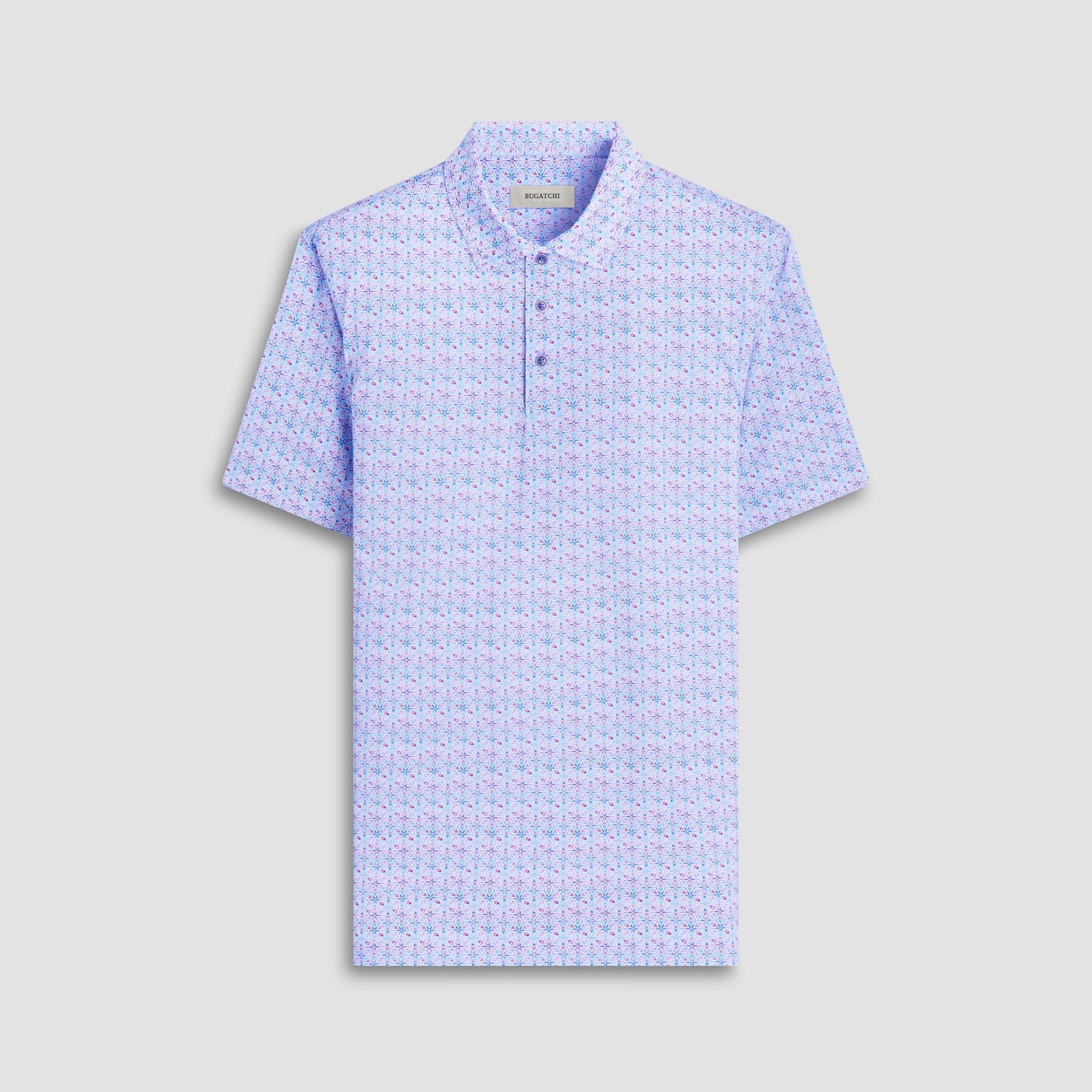 Bugatchi Victor Mosaic OoohCotton® Polo Shirt Pink