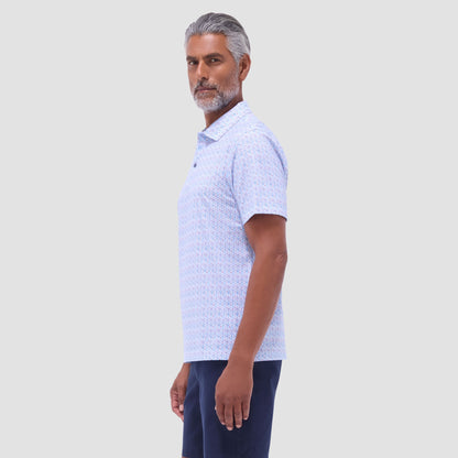 Bugatchi Victor Mosaic OoohCotton® Polo Shirt Pink