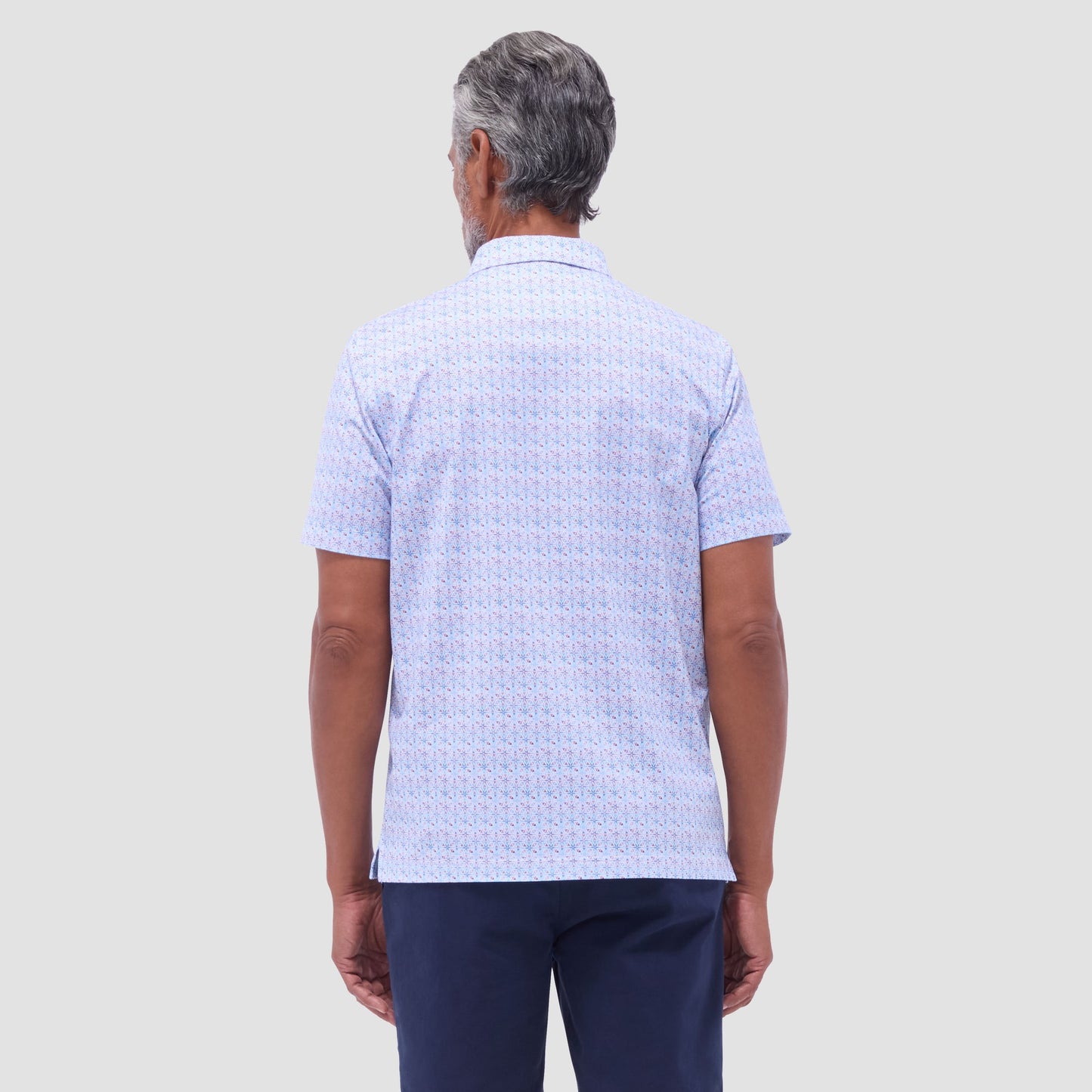 Bugatchi Victor Mosaic OoohCotton® Polo Shirt Pink