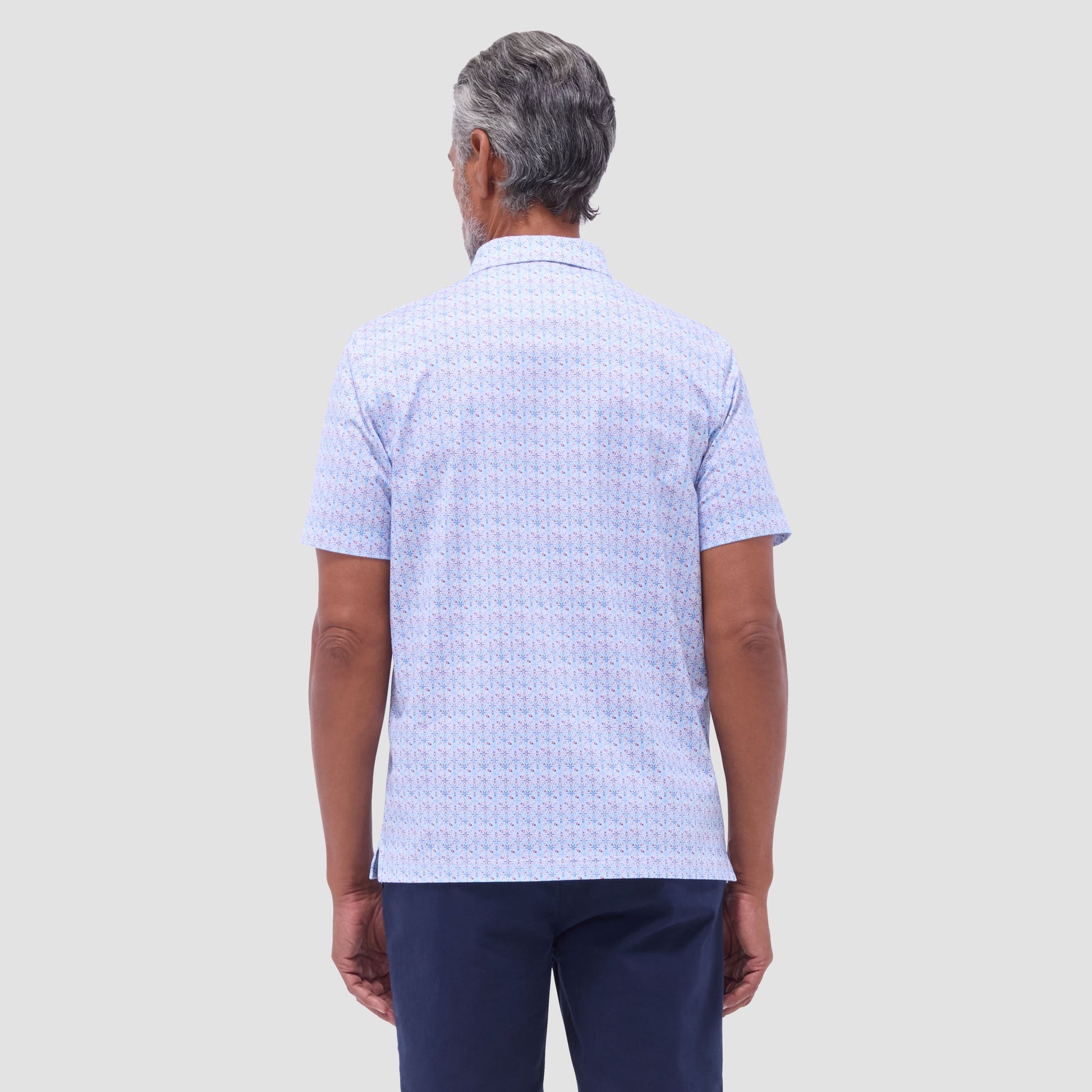Bugatchi Victor Mosaic OoohCotton® Polo Shirt Pink