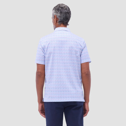 Bugatchi Victor Mosaic OoohCotton® Polo Shirt Pink