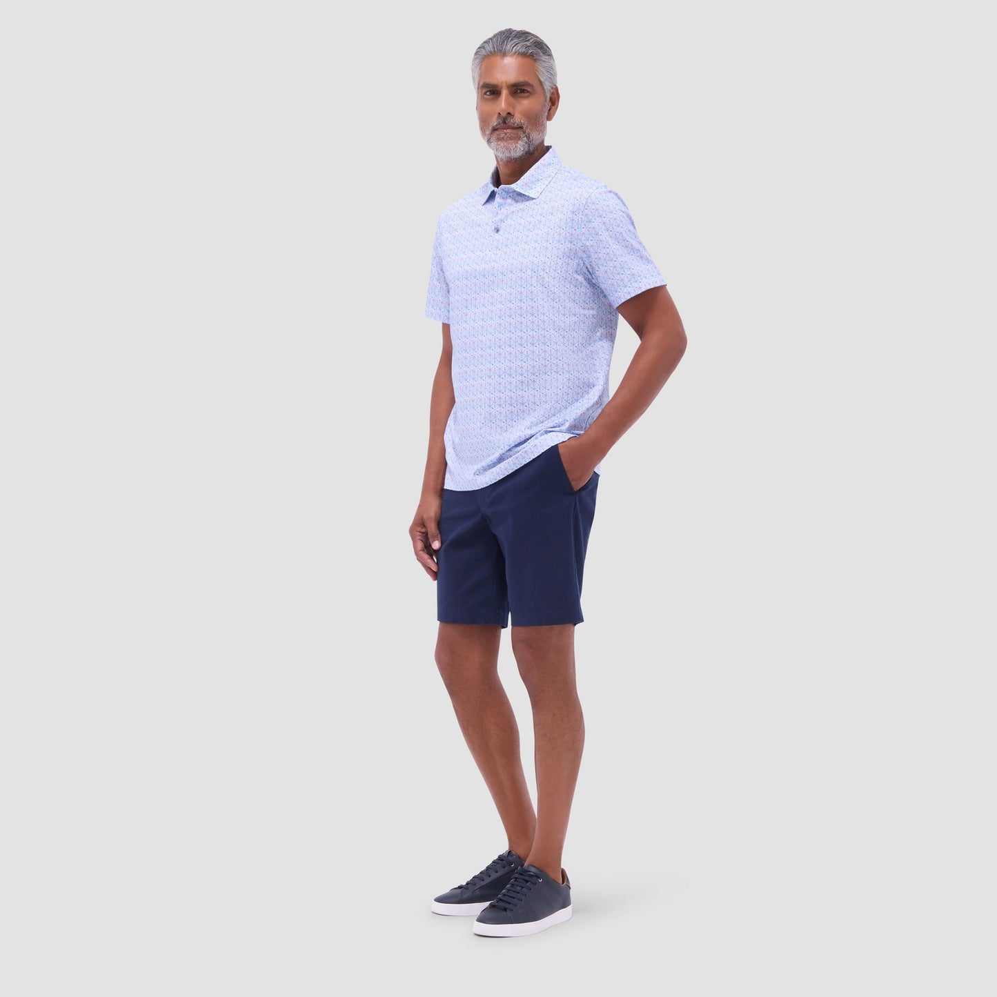 Bugatchi Victor Mosaic OoohCotton® Polo Shirt Pink