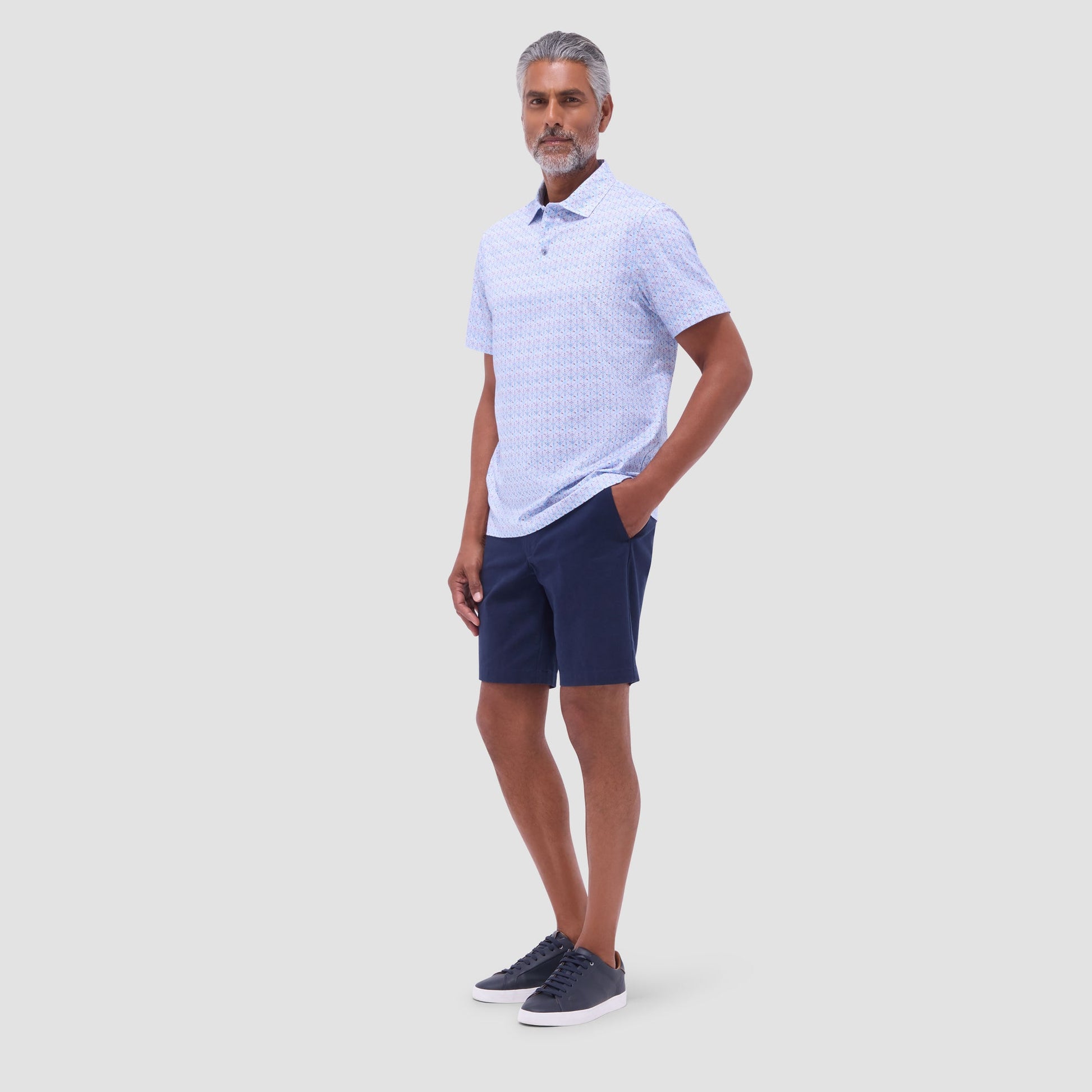Bugatchi Victor Mosaic OoohCotton® Polo Shirt Pink
