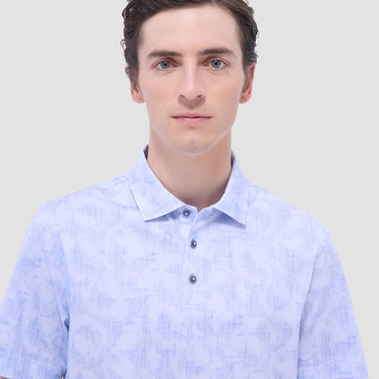 Bugatchi Victor Abstract OoohCotton® Polo Shirt Air Blue