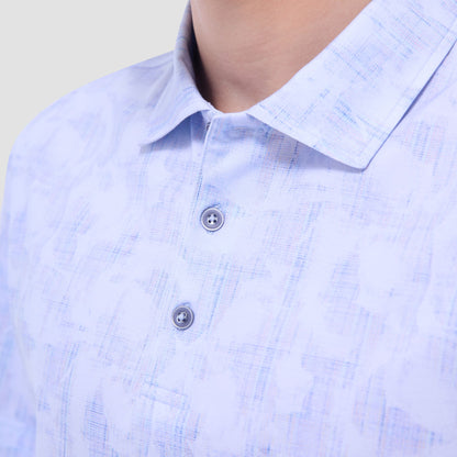 Bugatchi Victor Abstract OoohCotton® Polo Shirt Air Blue