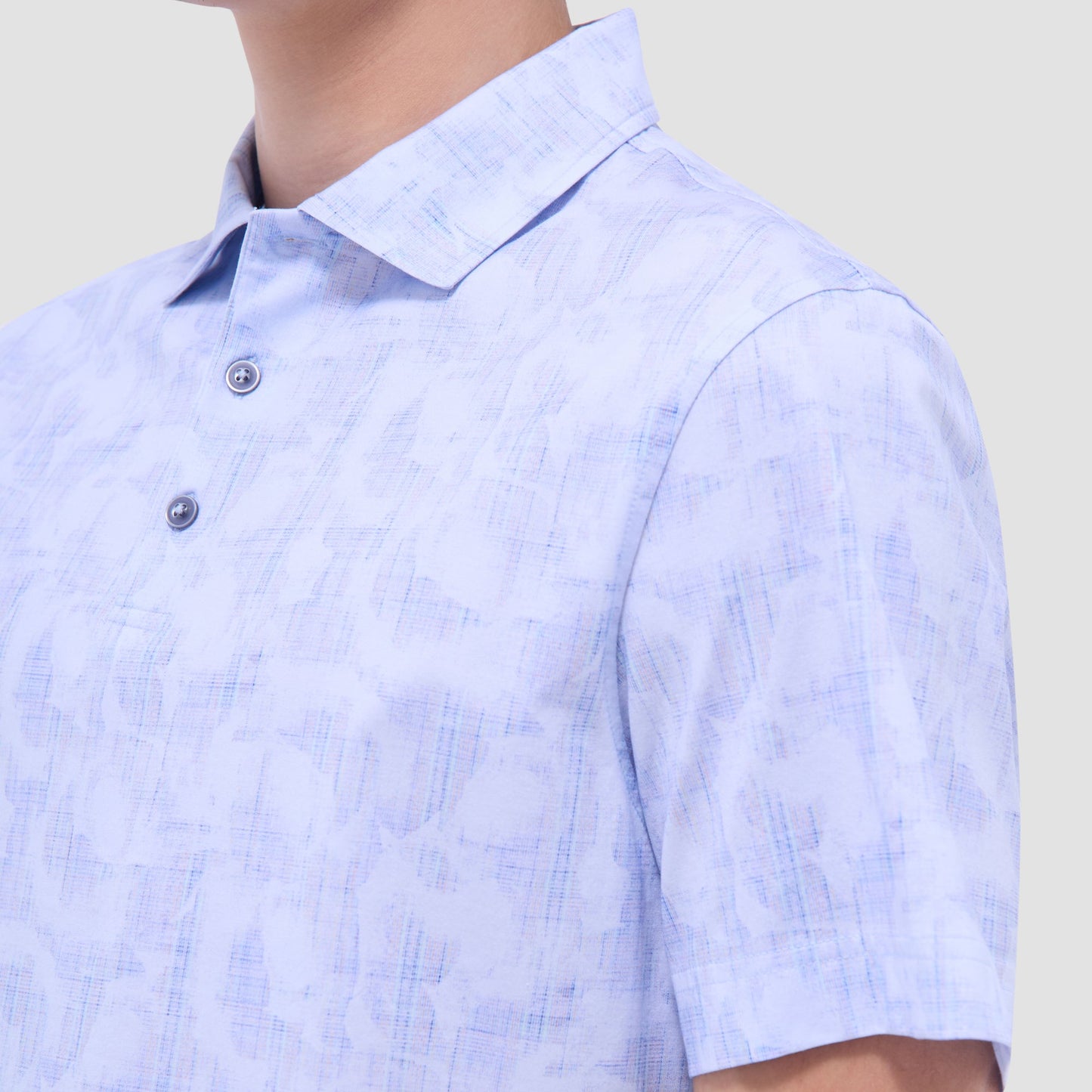 Bugatchi Victor Abstract OoohCotton® Polo Shirt Air Blue