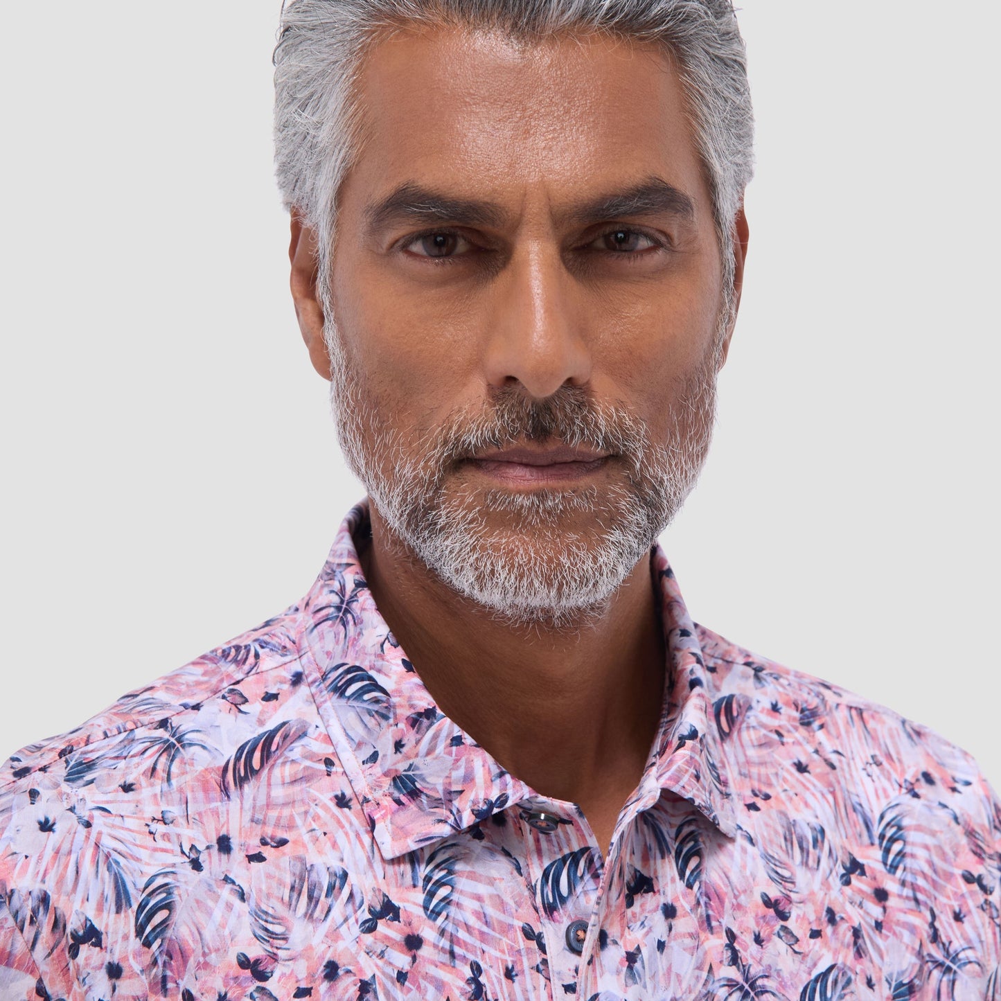 Bugatchi Victor Leaf Print OoohCotton® Polo Shirt Chili