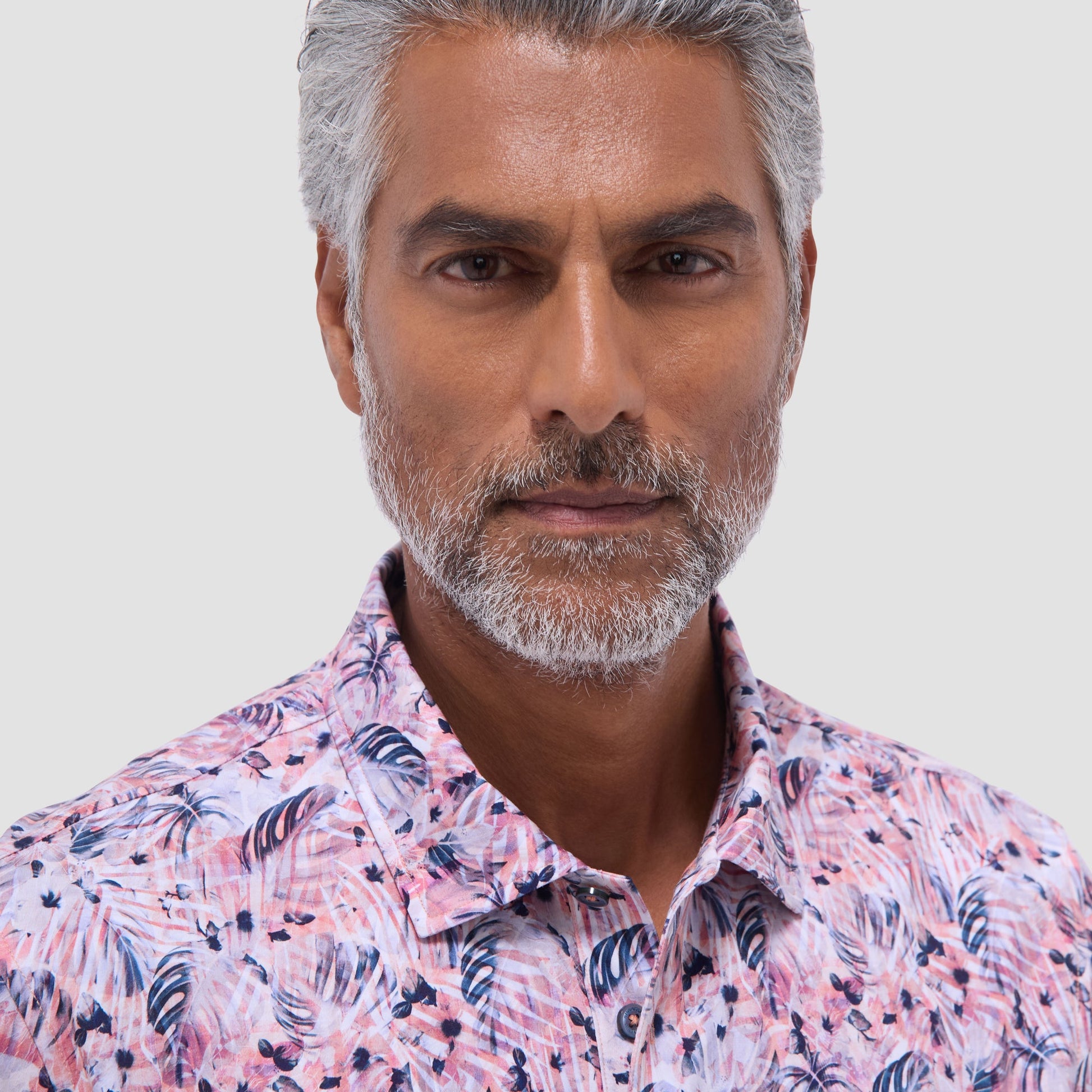 Bugatchi Victor Leaf Print OoohCotton® Polo Shirt Chili