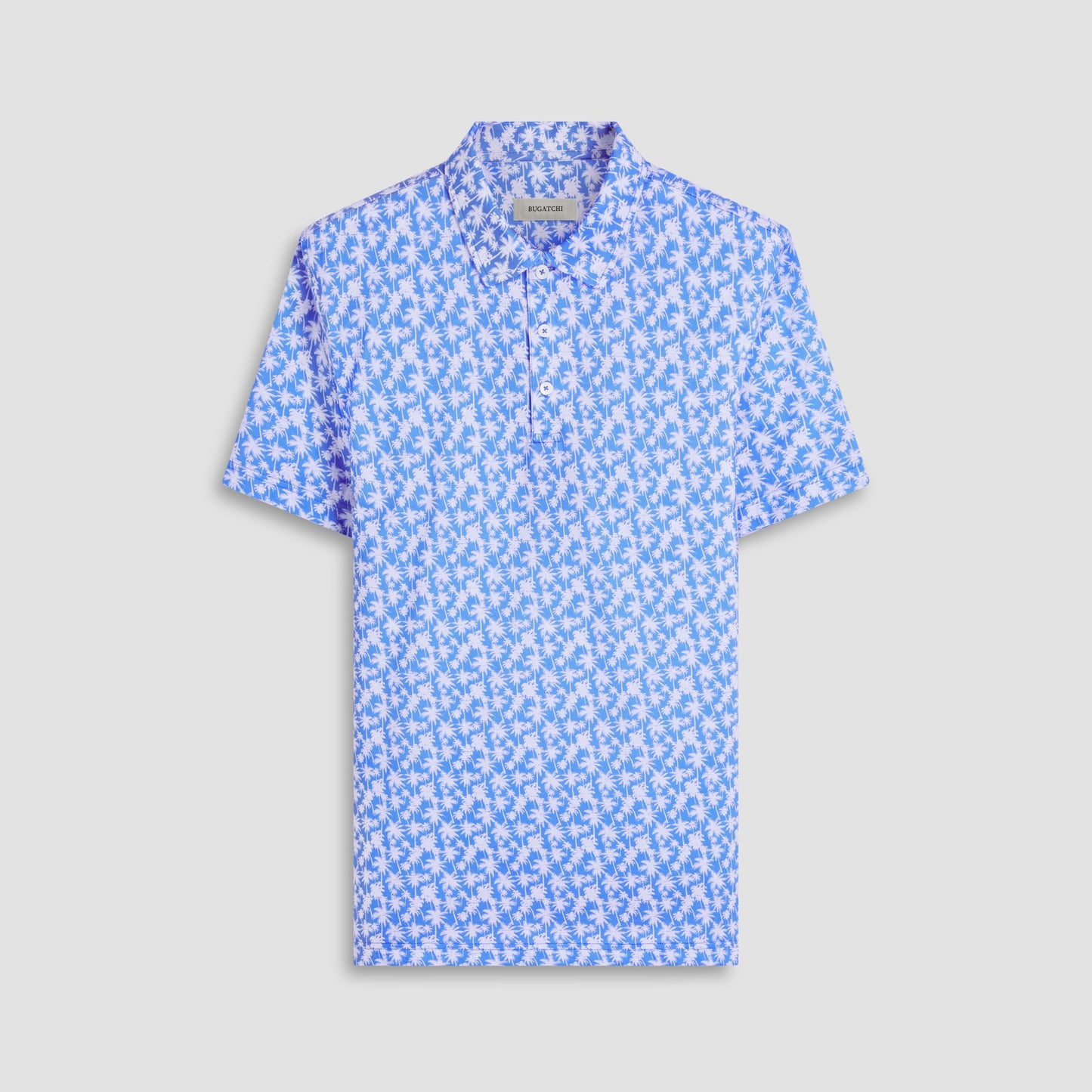 Bugatchi Victor Palm Tree OoohCotton® Polo Shirt Classic Blue