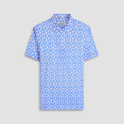 Bugatchi Victor Palm Tree OoohCotton® Polo Shirt Classic Blue