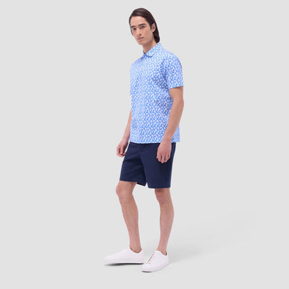 Bugatchi Victor Palm Tree OoohCotton® Polo Shirt Classic Blue