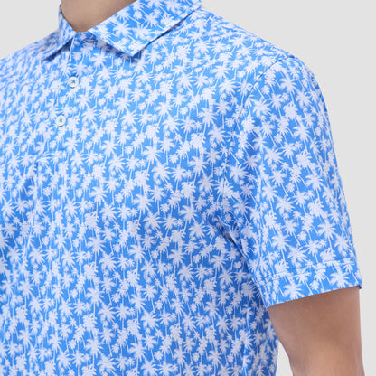 Bugatchi Victor Palm Tree OoohCotton® Polo Shirt Classic Blue