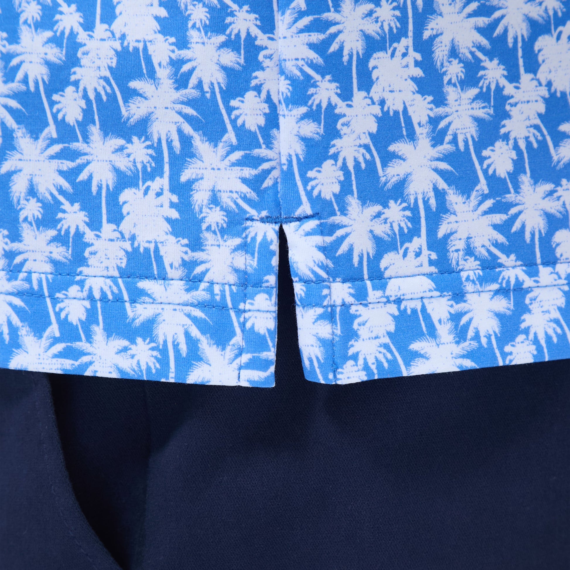 Bugatchi Victor Palm Tree OoohCotton® Polo Shirt Classic Blue