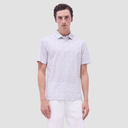 Bugatchi Victor Palm Tree OoohCotton® Polo Shirt Sand
