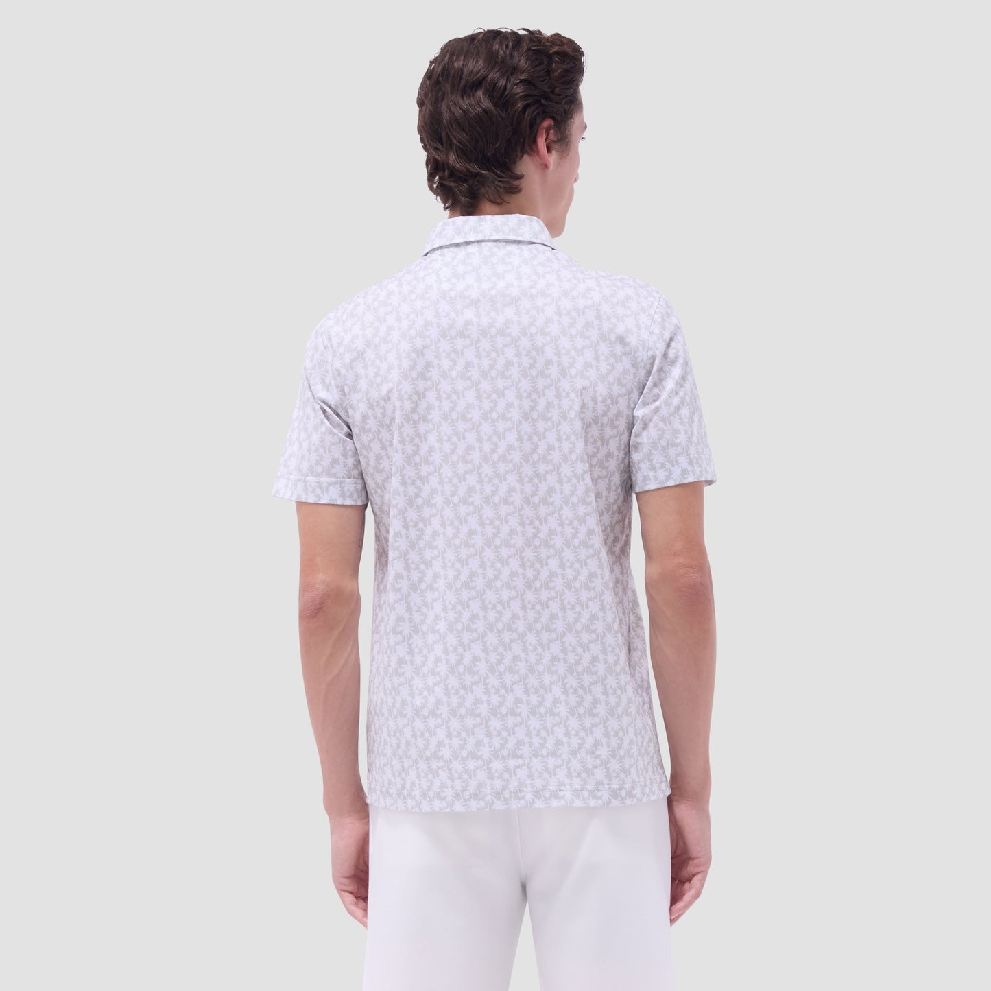 Bugatchi Victor Palm Tree OoohCotton® Polo Shirt Sand
