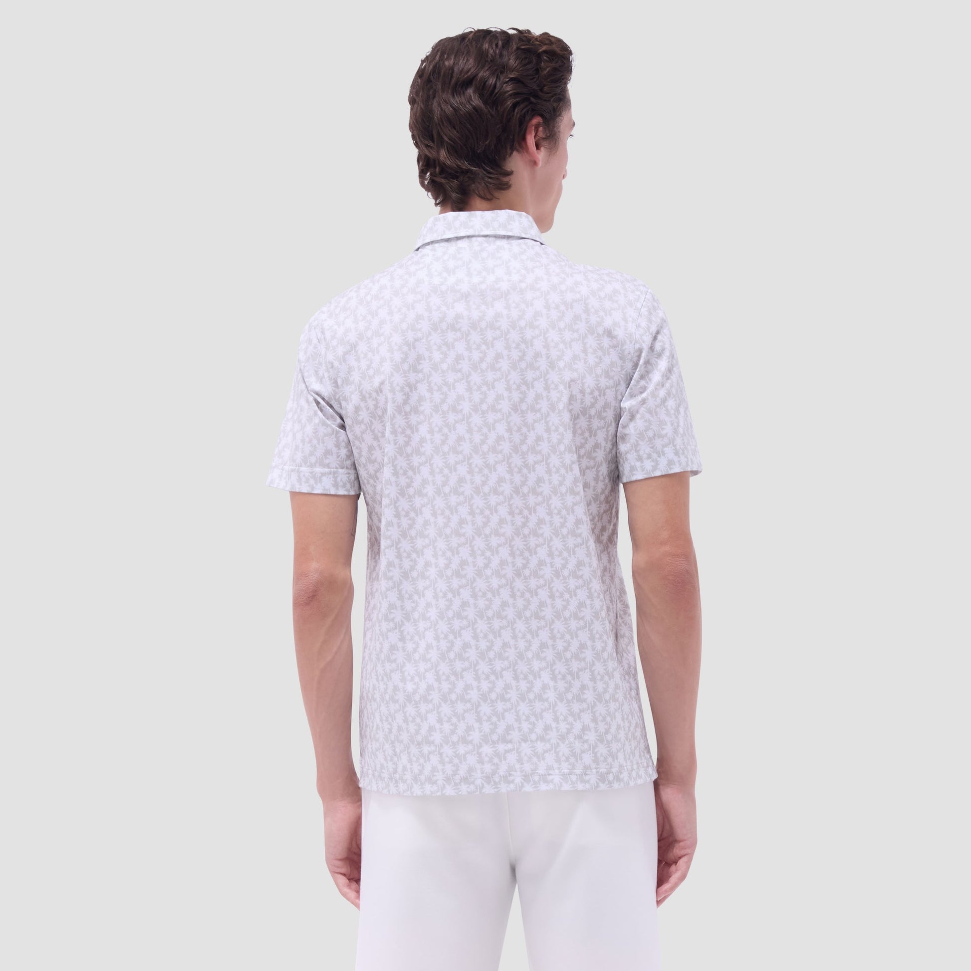Bugatchi Victor Palm Tree OoohCotton® Polo Shirt Sand