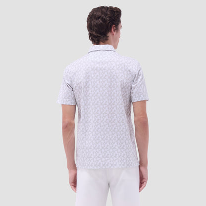 Bugatchi Victor Palm Tree OoohCotton® Polo Shirt Sand