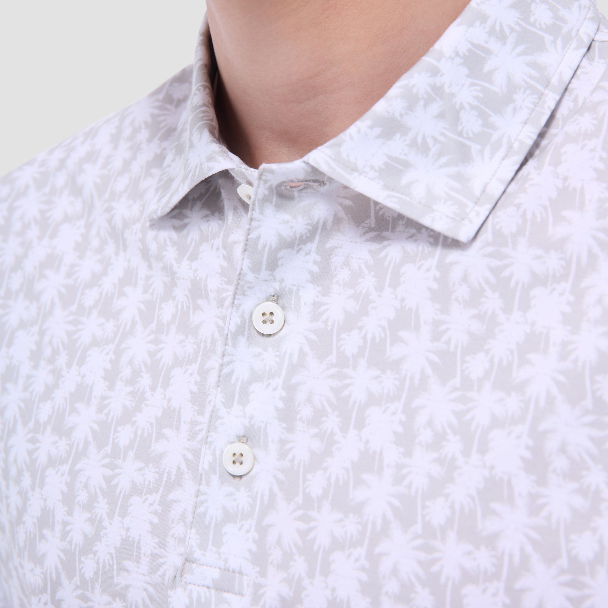 Bugatchi Victor Palm Tree OoohCotton® Polo Shirt Sand