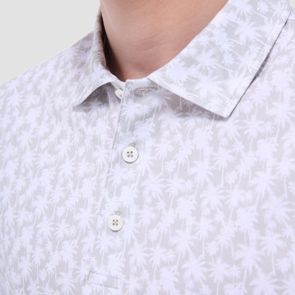 Bugatchi Victor Palm Tree OoohCotton® Polo Shirt Sand